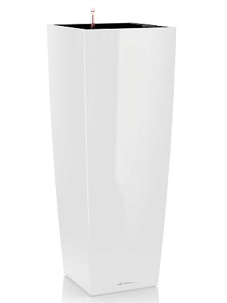 Кашпо Lechuza Cubico Alto (белый лакированный)