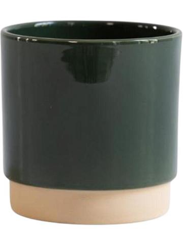 Кашпо Eno duo pot shiny dark green