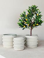 Кашпо Agate pot cream D50 H40 см