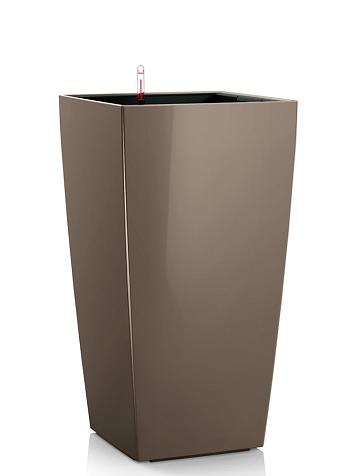 Кашпо Ola Dom Cubis Deluxe 30 (19л) серо-коричневый лакированный