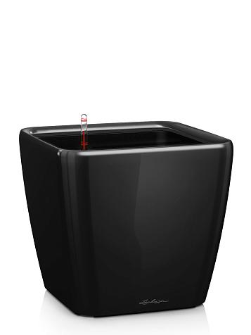 Кашпо Lechuza Quadro LS 35 черный лакированный