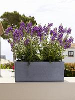 Кашпо Fiberstone balcony s grey L50 W20 H20 см
