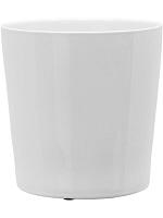 Кашпо Basic round shiny white D17 H17 см