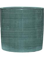 Кашпо Plain striped cylinder aqua D28 H27 см