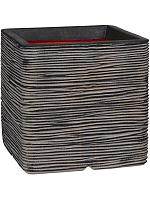 Кашпо Capi nature rib nl planter square anthracite L30 W30 H30 см