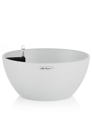 Кашпо Lechuza Cubeto Stone (кварцевый белый)