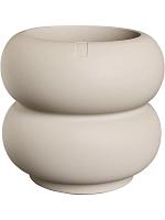 Кашпо Premium amber roll low beige D43 H40 см