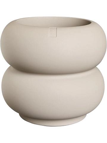 Кашпо Premium amber roll low beige