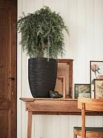 Кашпо Capi nature rib nl vase elegant low black D34 H46 см Кашпо Capi nature rib nl vase elegant low black D34 H46 см
