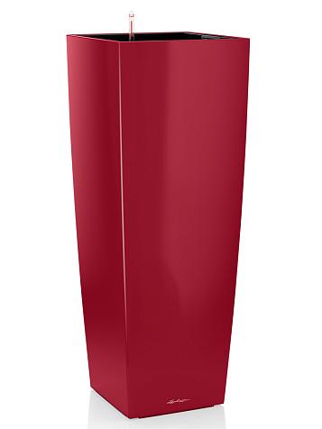 Кашпо Lechuza Cubico Alto красный лакированный