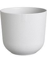 Кашпо Jazz round silky white D35 H32 см