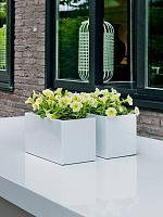 Кашпо Fiberstone balcony s glossy white L50 W20 H20 см