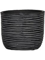 Кашпо Capi nature rib planter ball black D9 H8 см