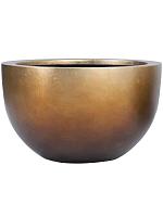 Кашпо Baq metallic silver leaf bowl matt honey D45 H27 см