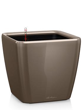 Кашпо Lechuza Quadro LS (серо-коричневый лакированный)