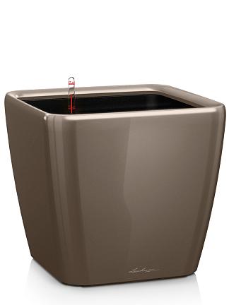 Кашпо Lechuza Quadro LS (серо-коричневый лакированный)