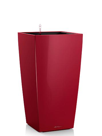 Кашпо Lechuza Cubico 30 красный лакированный
