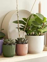 Кашпо Vibes fold round mini linen white D7 H6.5 см