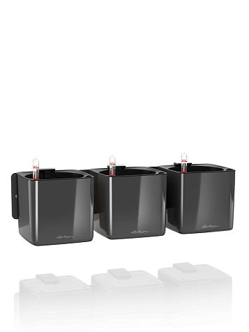 Кашпо Lechuza Green Wall Home Kit Glossy антрацитовый лакированный