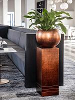 Кашпо Baq metallic silver leaf globe matt copper (с техническим горшком) D60 H43 см