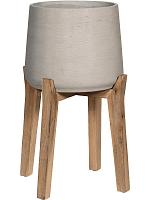 Кашпо Rough with feet high patt m grey washed D16 H34 см