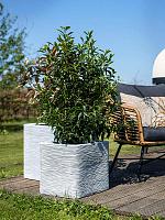 Кашпо Capi nature rib nl planter square ivory L40 W40 H40 см