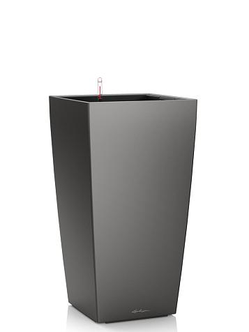 Кашпо Lechuza Cubico 22 антрацитовый металлик