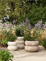 Кашпо Premium amber roll low beige D60 H46 см