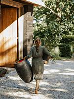 Кашпо Capi nature rib nl vase elegant deluxe black D50 H72 см Кашпо Capi nature rib nl vase elegant deluxe black D50 H72 см