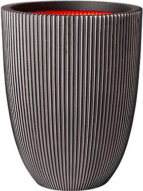 Кашпо Capi nature groove nl vase elegant low anthracite Кашпо Capi nature groove nl vase elegant low anthracite
