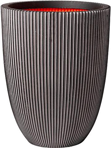 Кашпо Capi nature groove nl vase elegant low anthracite Кашпо Capi nature groove nl vase elegant low anthracite