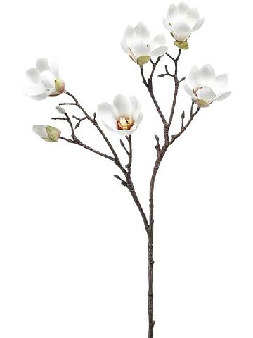 Магнолия ветвь с кремовыми цветами искусственная Магнолия ветвь с кремовыми цветами искусственная