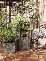 Кашпо Capi nature rib nl planter square anthracite L40 W40 H40 см