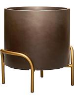 Кашпо Baq gradient elevated cylinder low matt coffee ( + подставка на ножках) D40 H43 см
