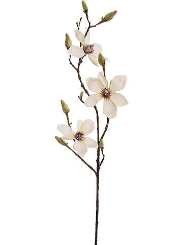 Магнолия ветвь с кремовыми цветами искусственная Магнолия ветвь с кремовыми цветами искусственная