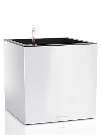 Кашпо Lechuza Canto low (белый лакированный)