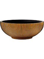 Кашпо Capi nature groove bowl black gold D40 H15 см