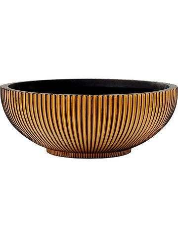 Кашпо Capi nature groove bowl black gold Кашпо Capi nature groove bowl black gold