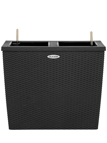 Кашпо Ola Dom Block Rattan 65 (28л) антрацитовый