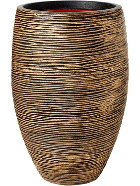 Кашпо Capi nature rib nl vase elegant deluxe black gold Кашпо Capi nature rib nl vase elegant deluxe black gold