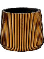Кашпо Capi nature groove sandbag black gold D16 H14 см