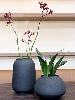 Кашпо Rough mahir xl black washed D25 H34 см