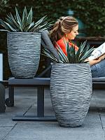 Кашпо Capi nature rib nl vase elegant low anthracite D34 H46 см Кашпо Capi nature rib nl vase elegant low anthracite D34 H46 см