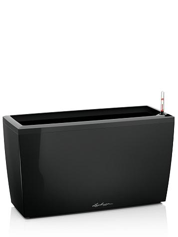 Кашпо Lechuza Cararo черный лакированный