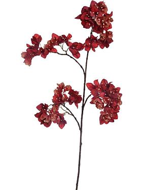 Бугенвиллия ветвь с красными цветами искусственная