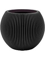 Кашпо Capi nature groove vase ball intense black D12 H10 см Кашпо Capi nature groove vase ball intense black D12 H10 см