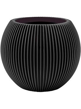 Кашпо Capi nature groove vase ball intense black Кашпо Capi nature groove vase ball intense black