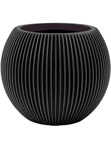 Кашпо Capi nature groove vase ball intense black Кашпо Capi nature groove vase ball intense black