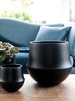 Кашпо Fusion pot black D32 H31 см