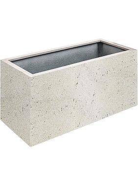 Кашпо Grigio box antique white на колесиках